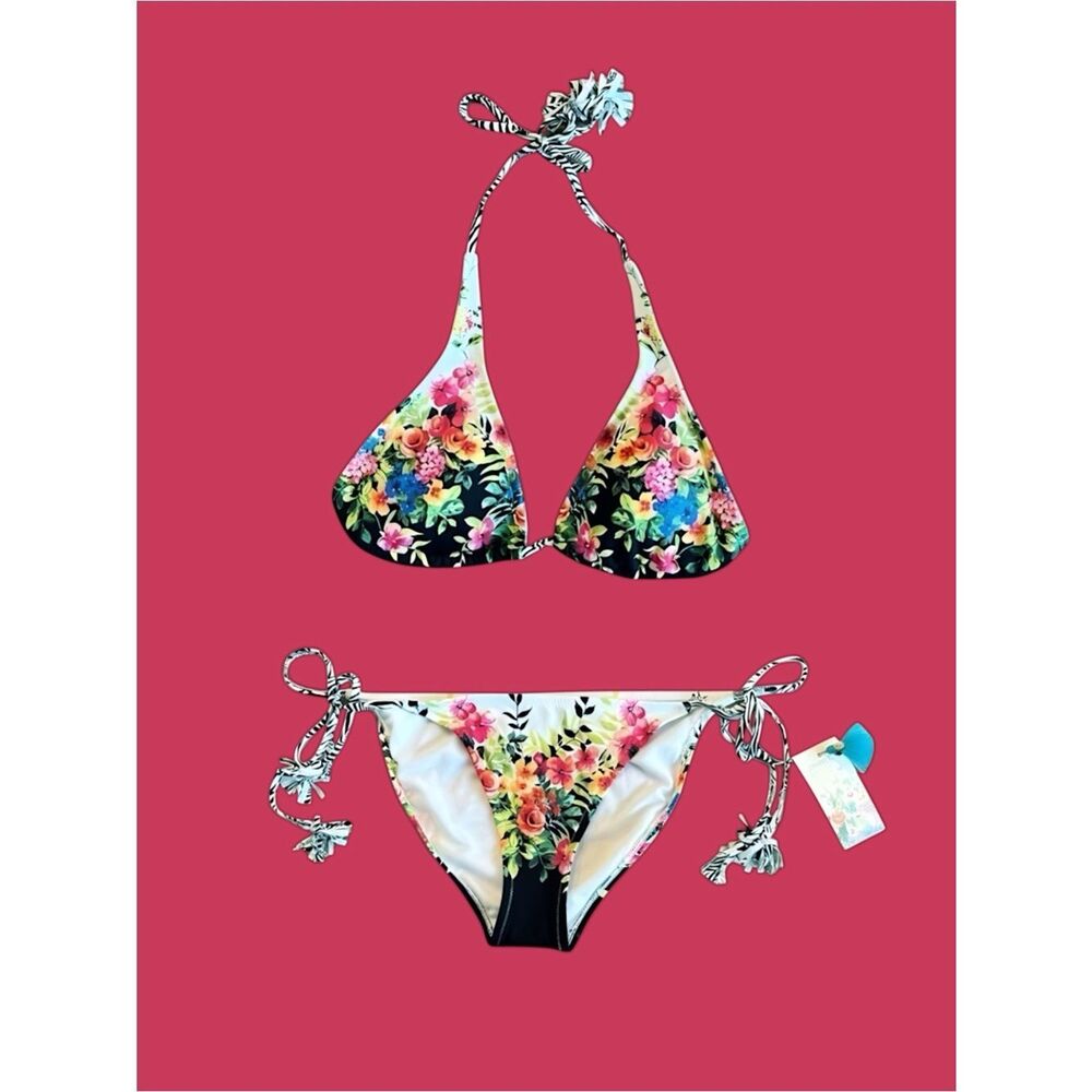 Johnny Was Spring String Bikini Top & Spring String Bikini Bottoms Set - Picture 6 of 16